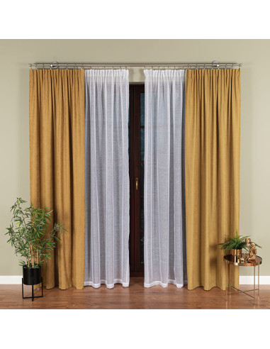 Firana gotowa na taśmie, 140x250 cm, kolor 001 biały 400001