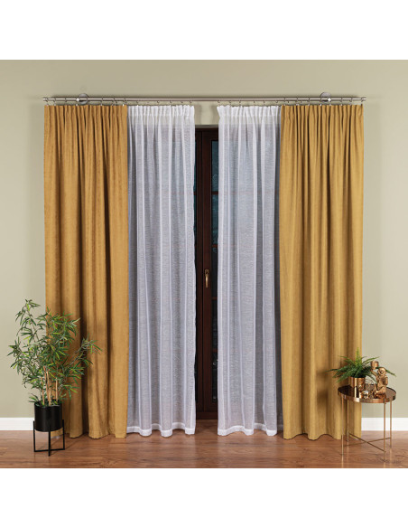 Firana gotowa na taśmie, 140x250 cm, kolor 001 biały 400001