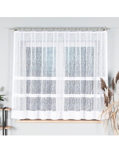 WIKTORIA Firanka żakardowa gotowa na prosto, szerokość 310 x wysokość 160cm, kolor 001 biały 018352