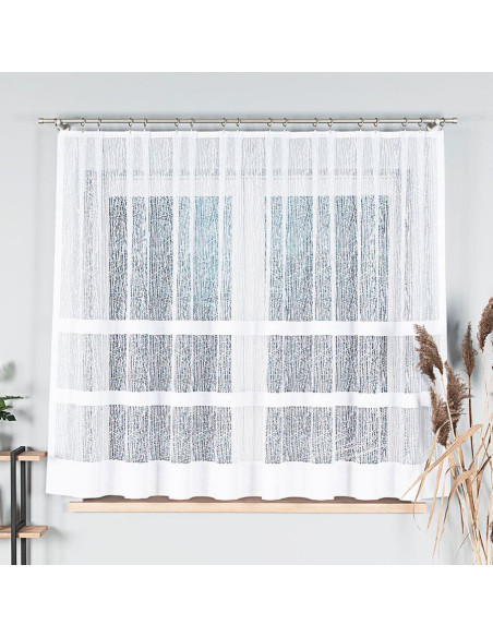 WIKTORIA Firanka żakardowa gotowa na prosto, szerokość 310 x wysokość 160cm, kolor 001 biały 018352
