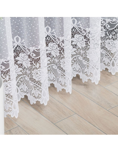 DEMETRIA Firanka żakardowa gotowa na prosto, szerokość 300 x wysokość 250cm, kolor 001 biały 017480