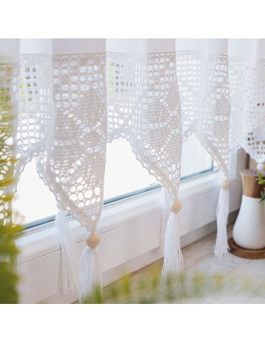 RACHELA Zazdrostka gotowa z ażurem, szerokość 150 x wysokość 75cm, kolor 001 biały 912432