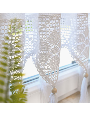 RACHELA Zazdrostka gotowa z ażurem, szerokość 150 x wysokość 75cm, kolor 001 biały 912432