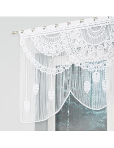 RANI Makrama żakardowa gotowa, szerokość 160 x wysokość 90cm, kolor 001 biały 001474 2