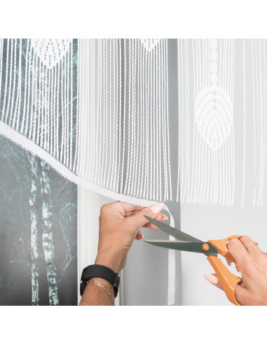 RANI Makrama żakardowa gotowa, szerokość 160 x wysokość 90cm, kolor 001 biały 001474