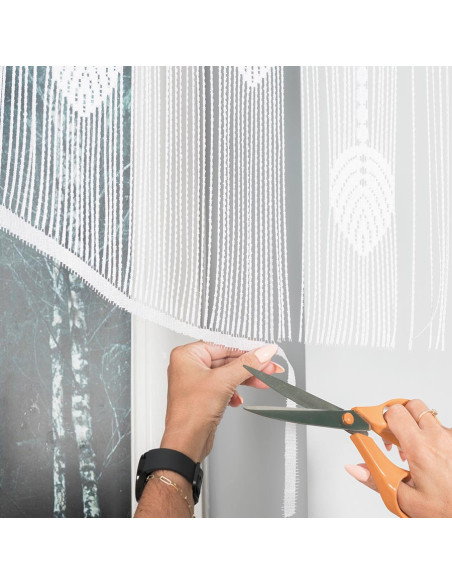 RANI Makrama żakardowa gotowa, szerokość 160 x wysokość 90cm, kolor 001 biały 001474