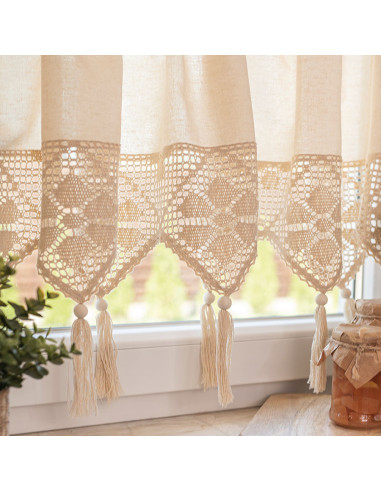 RACHELA Zazdrostka gotowa z ażurem, szerokość 100 x wysokość 75cm, kolor 012 kremowy 912432