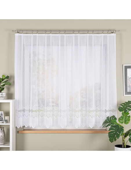 MODESTA Firanka żakardowa gotowa, szerokość 300 x wysokość 160cm, kolor 001 biały 017173