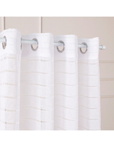 Firana gotowa na przelotkach, szerokość 300cm x wysokość 250cm, kolor 001 biały 424088