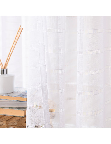 Firana gotowa na przelotkach, szerokość 300cm x wysokość 250cm, kolor 001 biały 424088