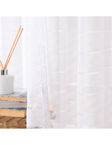 Firana gotowa na przelotkach, szerokość 300cm x wysokość 250cm, kolor 001 biały 424088