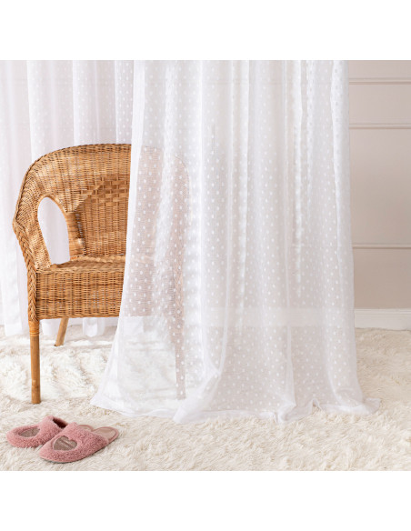 Firana gotowa na taśmie, szerokość 300c x wysokość 250cm, kolor 001 biały 424091