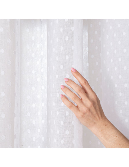 Firana gotowa na taśmie, szerokość 300c x wysokość 250cm, kolor 001 biały 424091