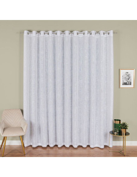 Firana gotowa na przelotkach, 400x250 cm, kolor 001 biały 400002