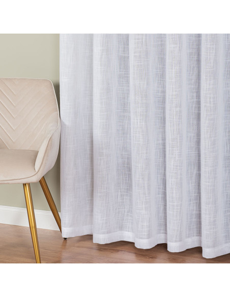 Firana gotowa na przelotkach, 400x250 cm, kolor 001 biały 400002