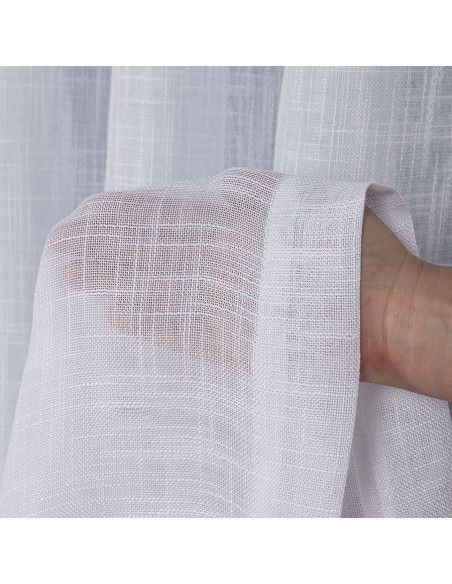 Firana gotowa na przelotkach, 400x250 cm, kolor 001 biały 400002