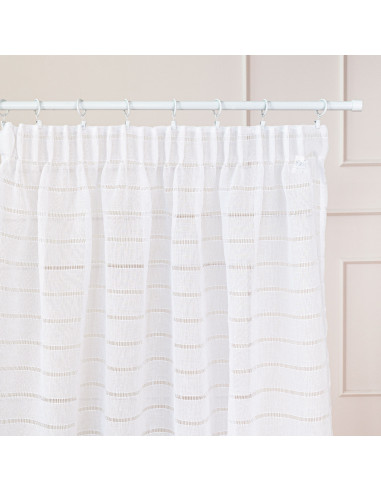 Firana gotowa na taśmie, szerokość 140cm x wysokość 250cm, kolor 001 biały 424088