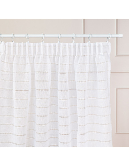 Firana gotowa na taśmie, szerokość 140cm x wysokość 250cm, kolor 001 biały 424088