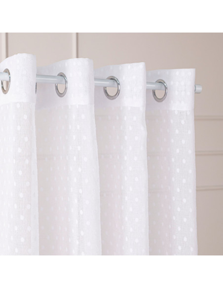 Firana gotowa na przelotkach, szerokość 140cm x wysokość 250cm, kolor 001 biały 424091