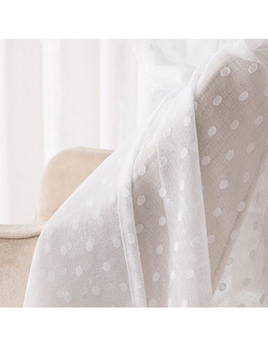 Firana gotowa na przelotkach, szerokość 140cm x wysokość 250cm, kolor 001 biały 424091