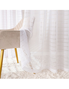 Firana gotowa na przelotkach, szerokość 140cm x wysokość 250cm, kolor 001 biały 424088