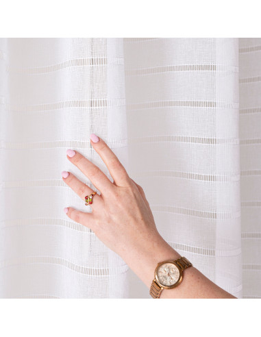 Firana gotowa na przelotkach, szerokość 140cm x wysokość 250cm, kolor 001 biały 424088