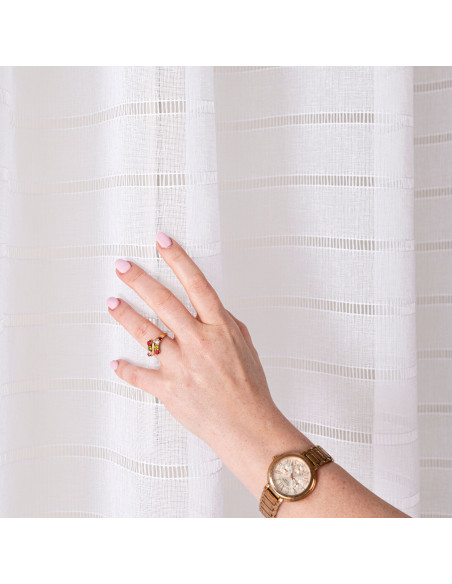 Firana gotowa na przelotkach, szerokość 140cm x wysokość 250cm, kolor 001 biały 424088