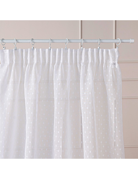 Firana gotowa na taśmie, szerokość 140cm x wysokość 250cm, kolor 001 biały 424091