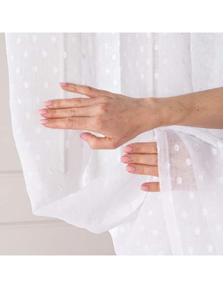 Firana gotowa na taśmie, szerokość 140cm x wysokość 250cm, kolor 001 biały 424091