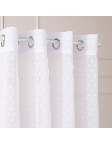 Firana gotowa na przelotkach, szerokość 300cm x wysokość 250cm, kolor 001 biały 424091