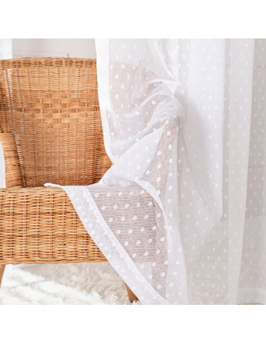 Firana gotowa na przelotkach, szerokość 300cm x wysokość 250cm, kolor 001 biały 424091