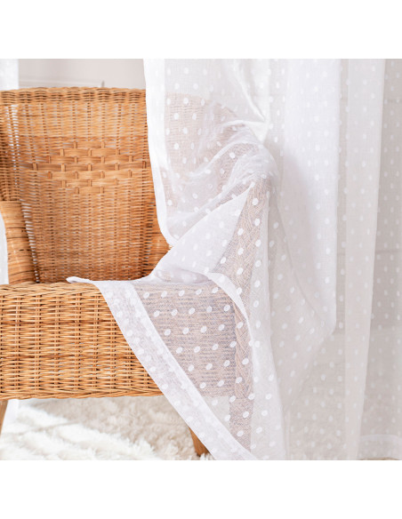 Firana gotowa na przelotkach, szerokość 300cm x wysokość 250cm, kolor 001 biały 424091