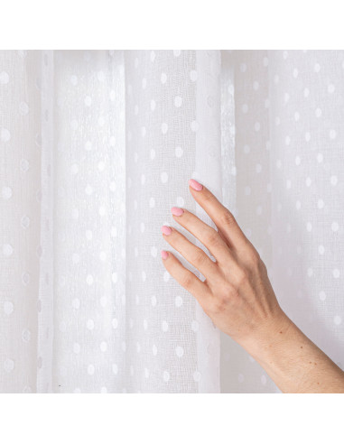 Firana gotowa na przelotkach, szerokość 300cm x wysokość 250cm, kolor 001 biały 424091