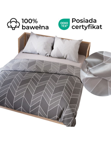 NITTA Komplet pościeli z bawełny satynowej 220x200cm 100100