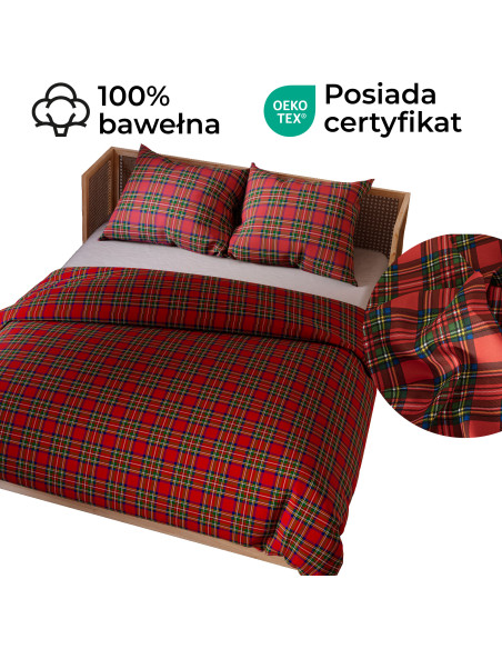 SZKOTI Komplet pościeli z bawełny satynowej 220x200cm 100108