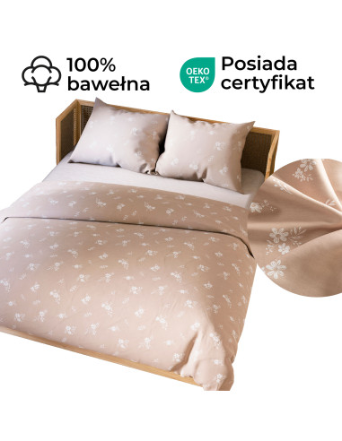 VELORA Komplet pościeli z bawełny satynowej 160x200cm 100105