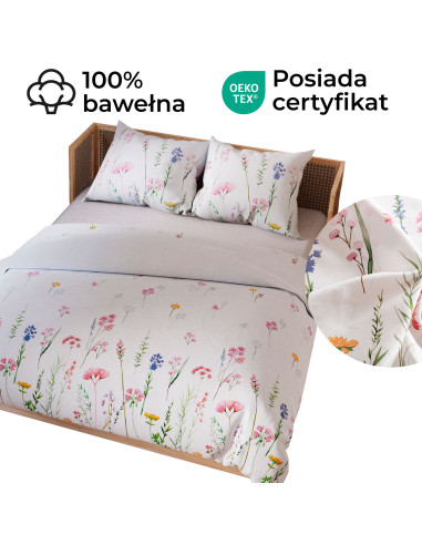 ZALURA Komplet pościeli z bawełny satynowej 160x200cm 100102