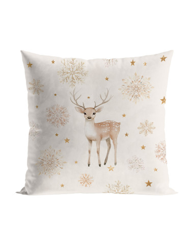 JELONKI, ZIMOWA OPOWIEŚĆ Poszewka dekoracyjna VELVET, 40x40cm, kolor 004 beżowy PBN346