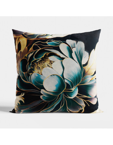TINA Poszewka dekoracyjna VELVET, 40x40cm, kolor 001 ciemny turkusowy petrol P00153