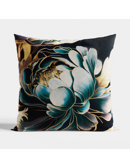 TINA Poszewka dekoracyjna VELVET, 40x40cm, kolor 001 ciemny turkusowy petrol P00153