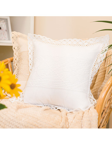 RACHELA Poszewka z ażurem, szerokość 40 x wysokość 40cm, kolor 001 biały 912432