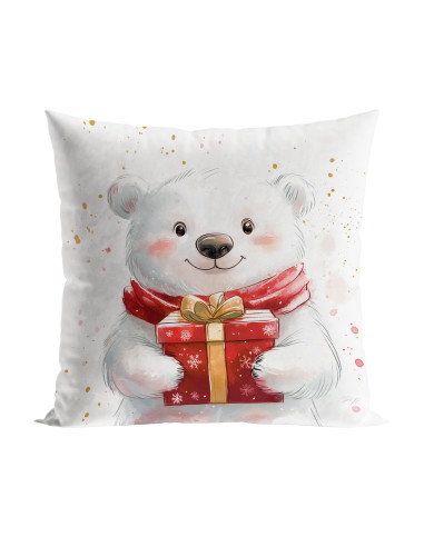 MISIEK, BAJKOWE ŚWIĘTA Poszewka dekoracyjna VELVET, 40x40cm, kolor 001 biały PBN357