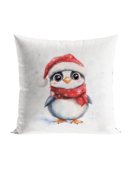 PINGWINEK, BAJKOWE ŚWIĘTA Poszewka dekoracyjna VELVET, 40x40cm, kolor 001 biały PBN360