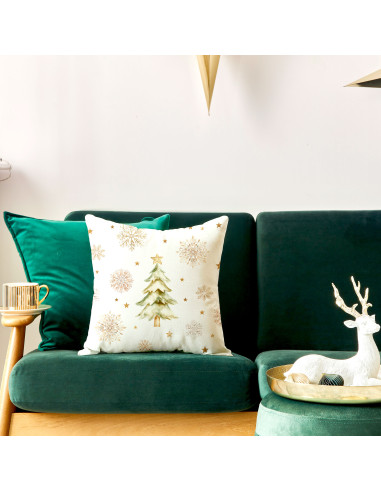 CHOINKI, ZIMOWA OPOWIEŚĆ Poszewka dekoracyjna VELVET, 40x40cm, kolor 001 biały PBN336