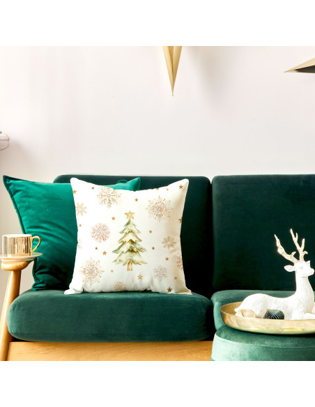 CHOINKI, ZIMOWA OPOWIEŚĆ Poszewka dekoracyjna VELVET, 40x40cm, kolor 001 biały PBN336