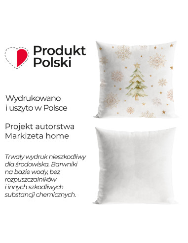 CHOINKI, ZIMOWA OPOWIEŚĆ Poszewka dekoracyjna VELVET, 40x40cm, kolor 001 biały PBN336