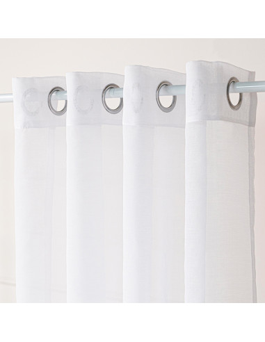 ETAMINA Firana gotowa na srebrnych przelotkach, szerokość 140 x wysokość 230cm, kolor 001 biały ETAMIN