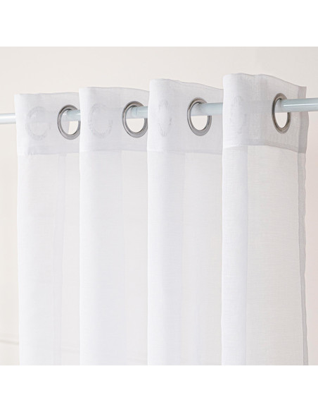 ETAMINA Firana gotowa na srebrnych przelotkach, szerokość 140 x wysokość 230cm, kolor 001 biały ETAMIN