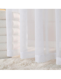 ETAMINA Firana gotowa na srebrnych przelotkach, szerokość 140 x wysokość 230cm, kolor 001 biały ETAMIN
