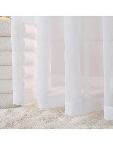 ETAMINA Firana gotowa na srebrnych przelotkach, szerokość 140 x wysokość 230cm, kolor 001 biały ETAMIN